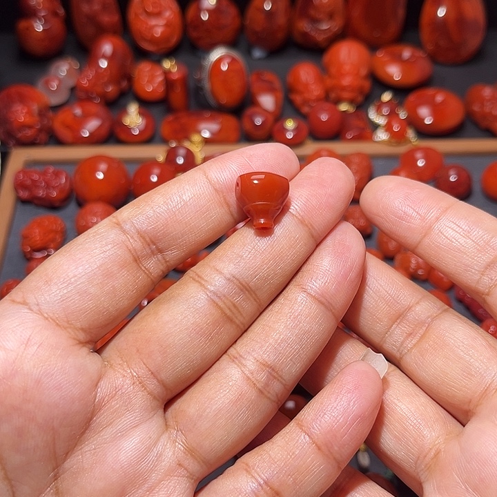 南红玛瑙未镶嵌配饰满色满肉奶嘴三通11mm