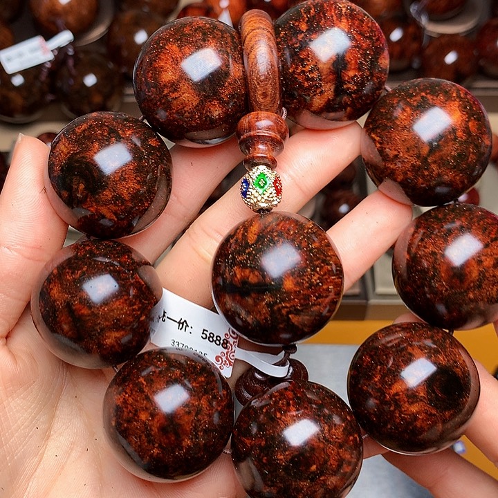 花梨木类手串/手链黄花梨风化料老挝花梨土埋料3.0