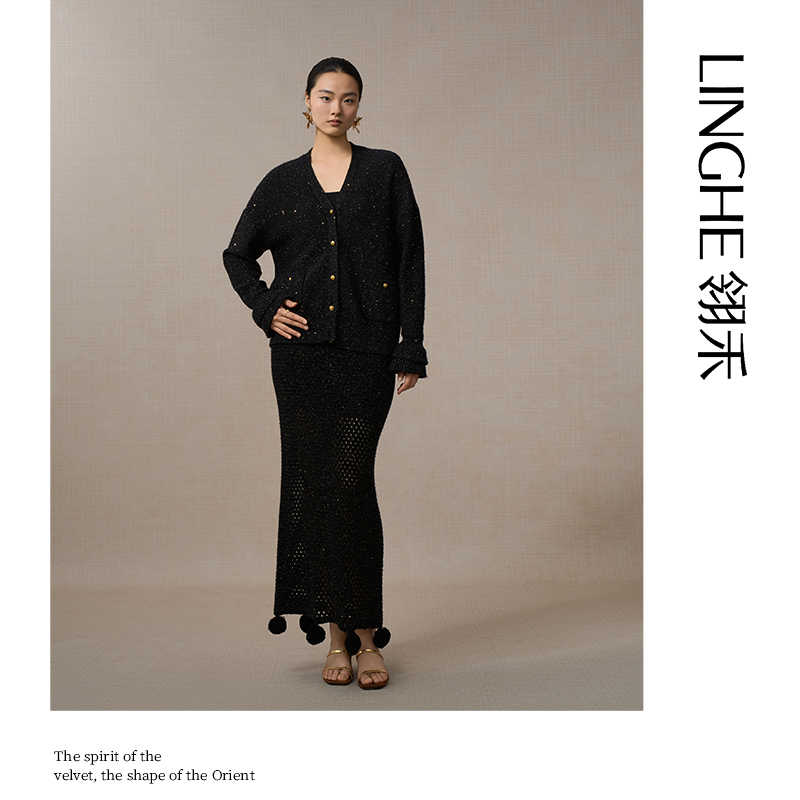 翎禾LINGHE-「永夜星河」秋冬小香风外套气质长袖女