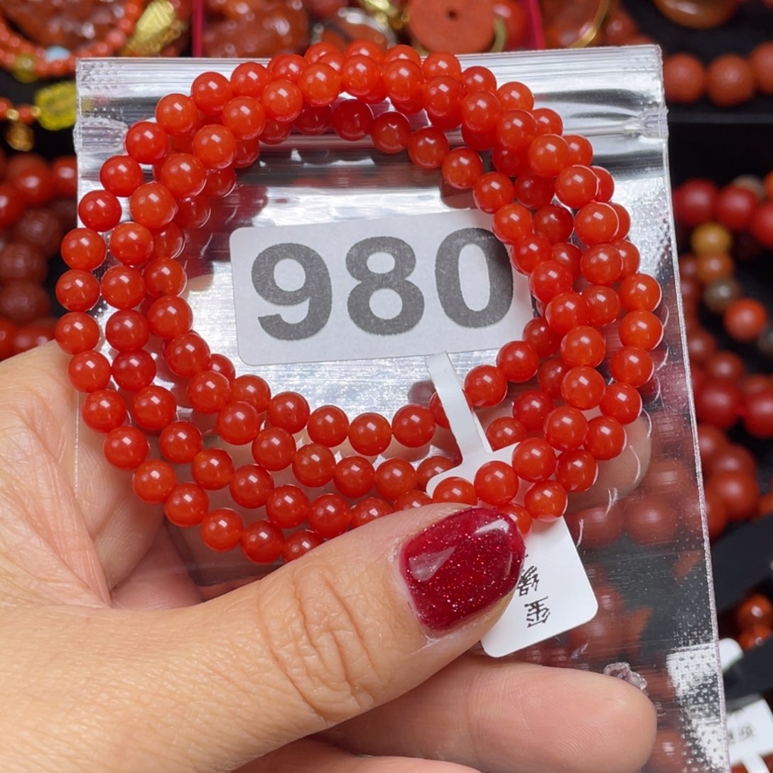 南红玛瑙手链合金涓**流