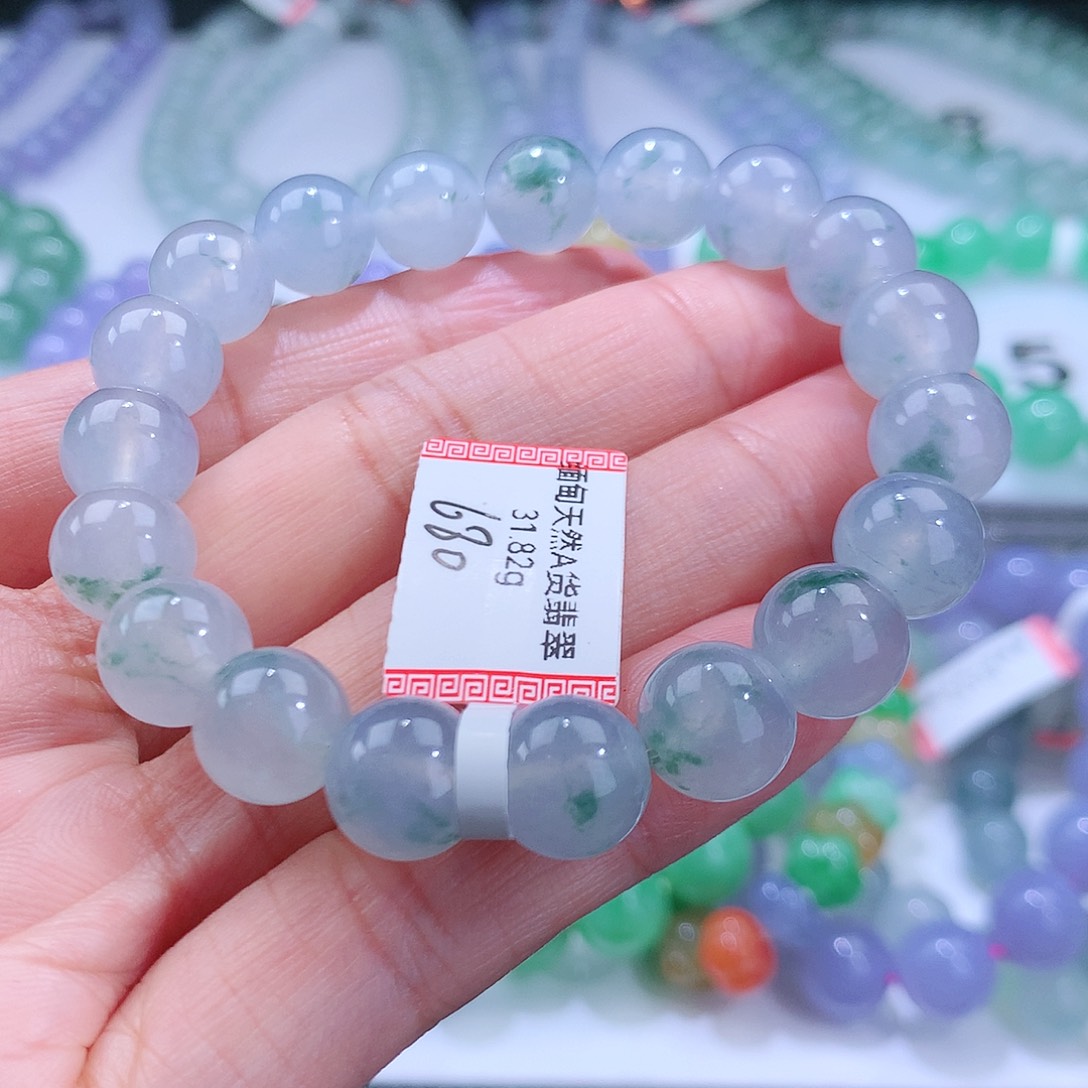 翡翠手链未镶嵌卡10mm