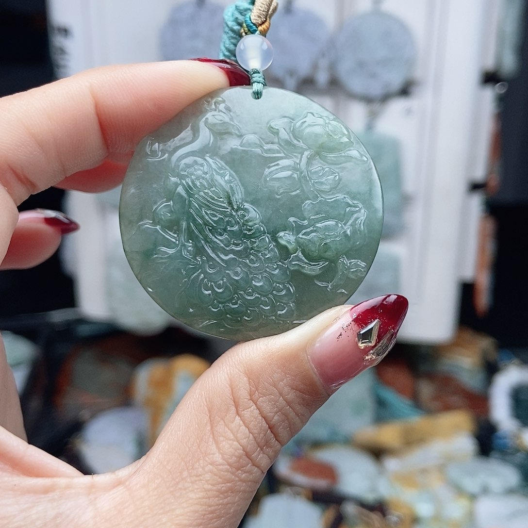 翡翠颈饰14K金镶嵌翡翠