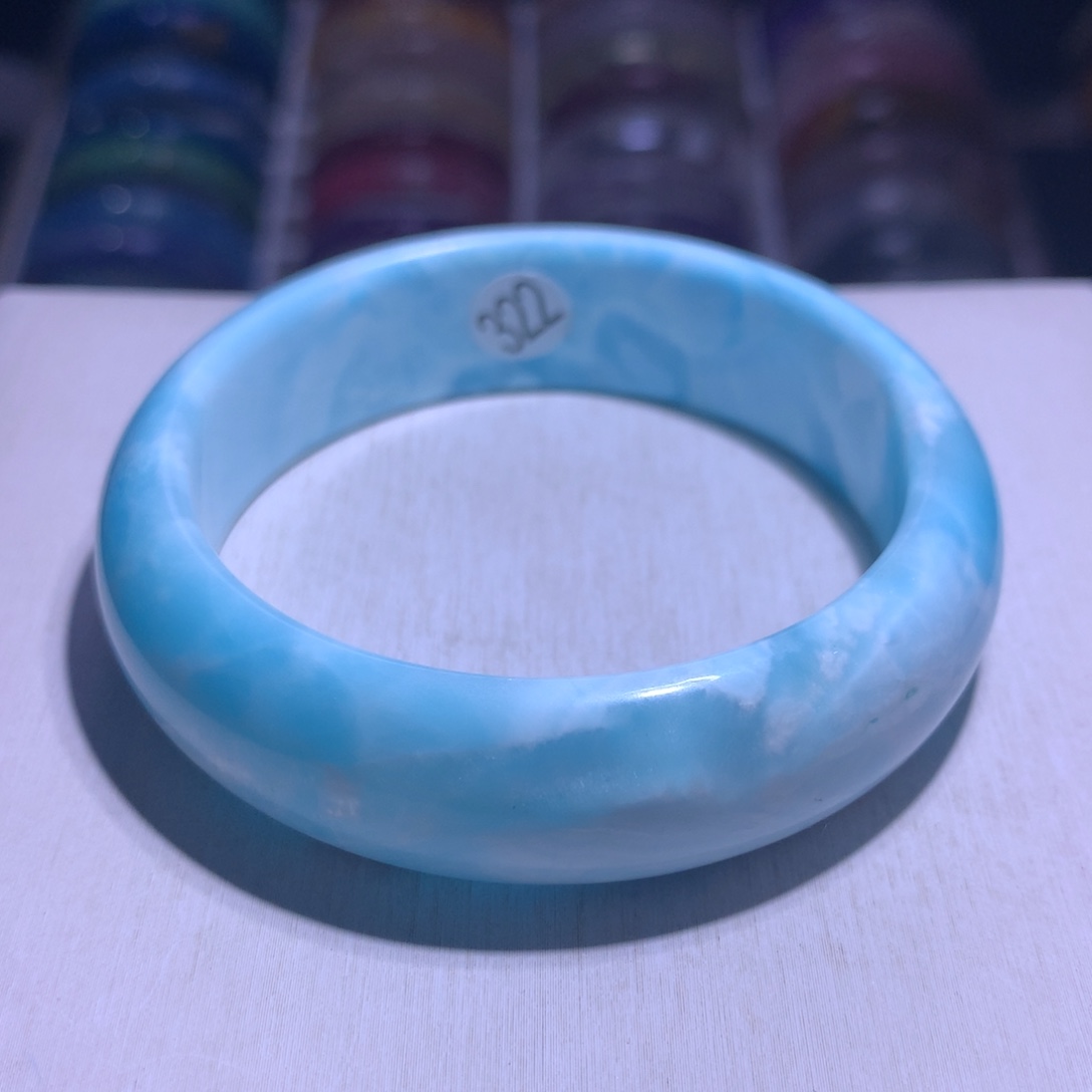 水晶手镯银S925镶嵌异极矿57.5圈322