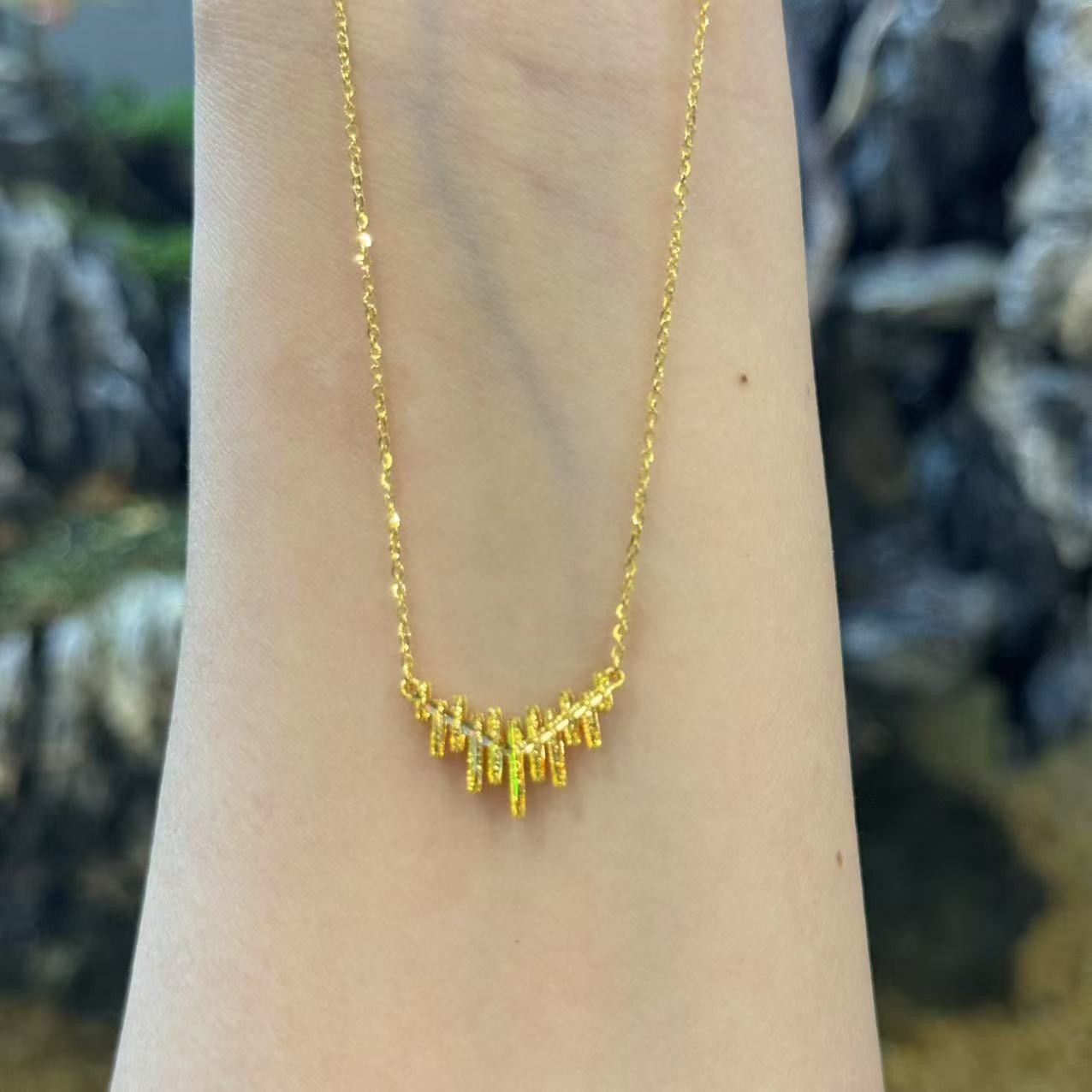 真真-X/Q【幻彩小微笑套链】足金999精工5G