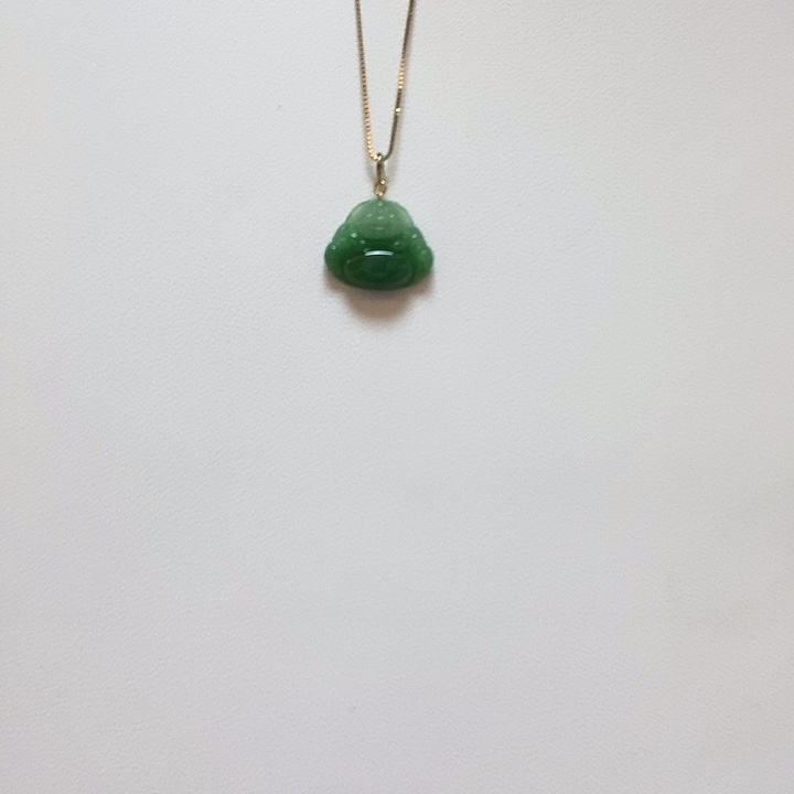 翡翠18K金镶嵌颈饰佛