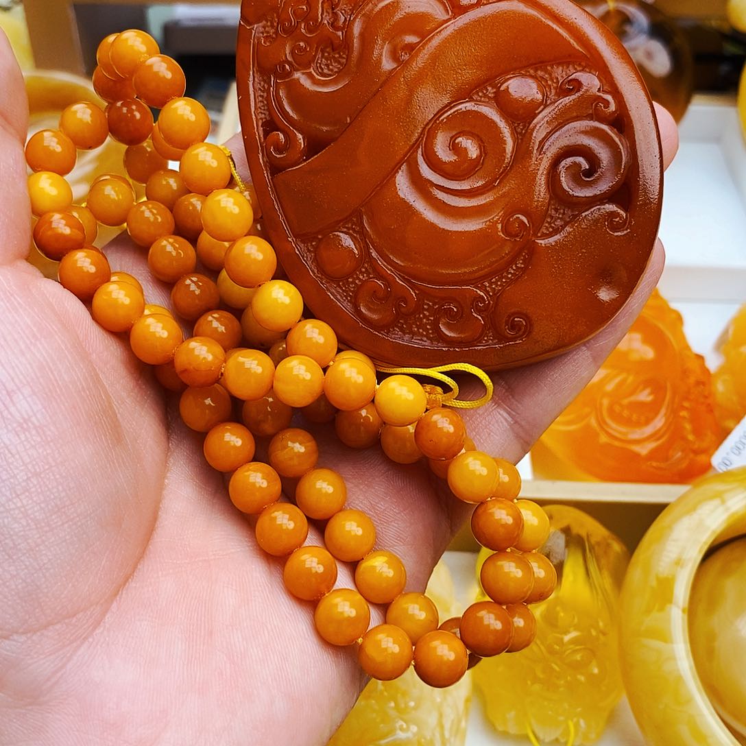 蜜蜡颈饰未镶嵌影*天然保真假一赔十111