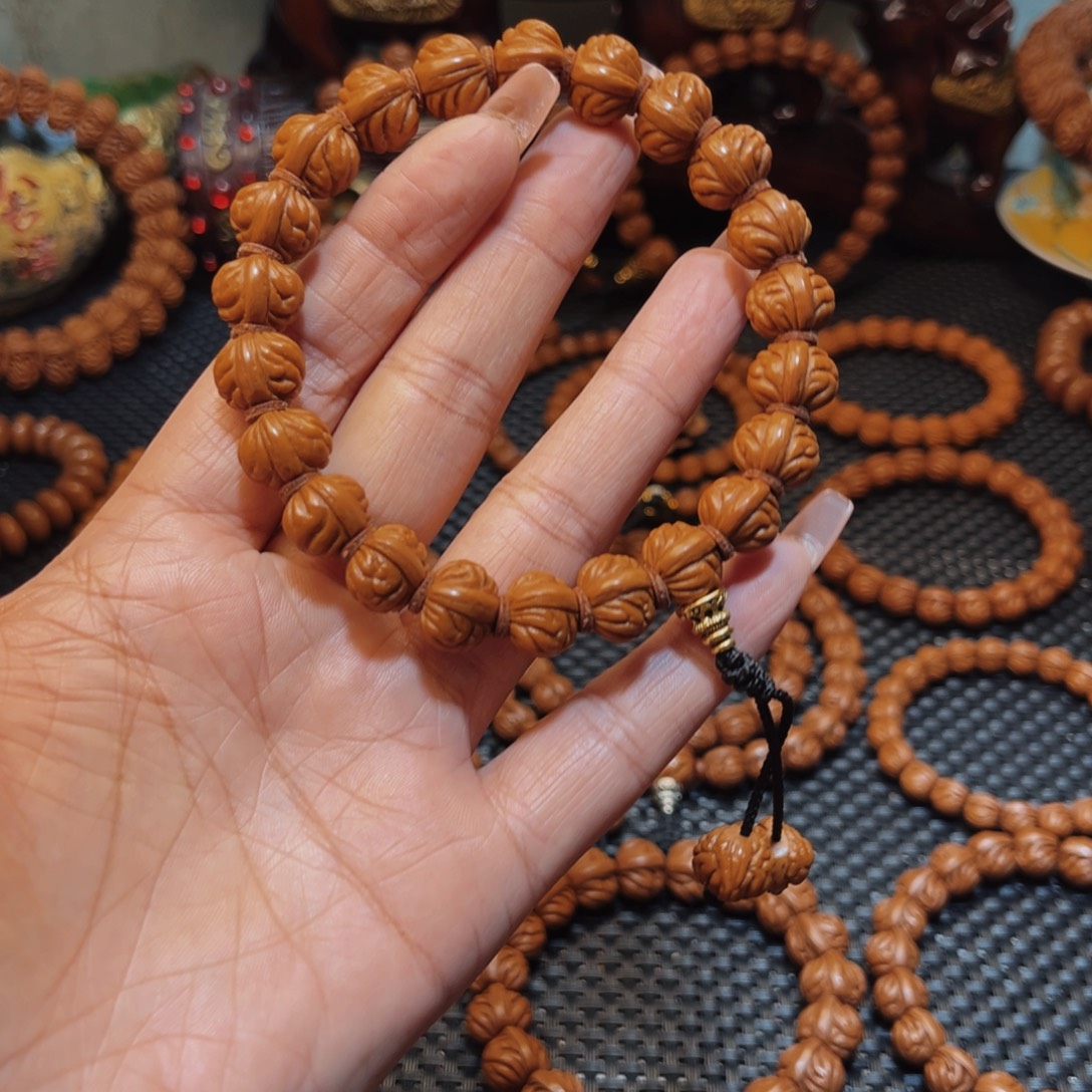 桃核手串13精品小金豆手持