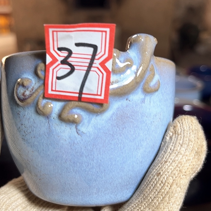 瓷片钧瓷手工艺品杯子