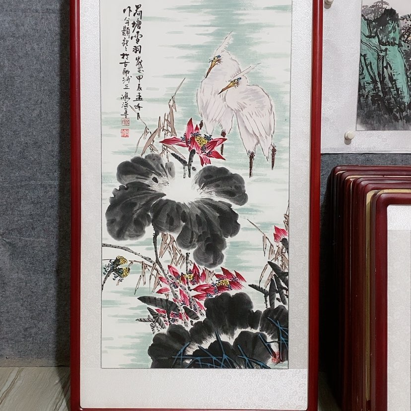 【闪购商品】国画书画作品带框125×65厘米