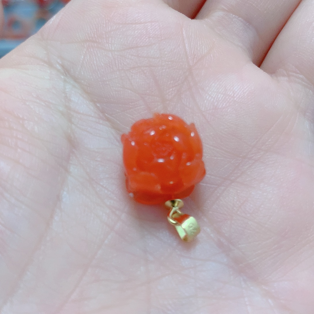 南红玛瑙吊坠(不含链)银S925镶嵌