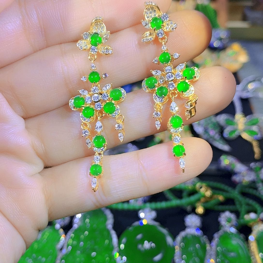 吊坠(不含链)银S925镶嵌翡翠