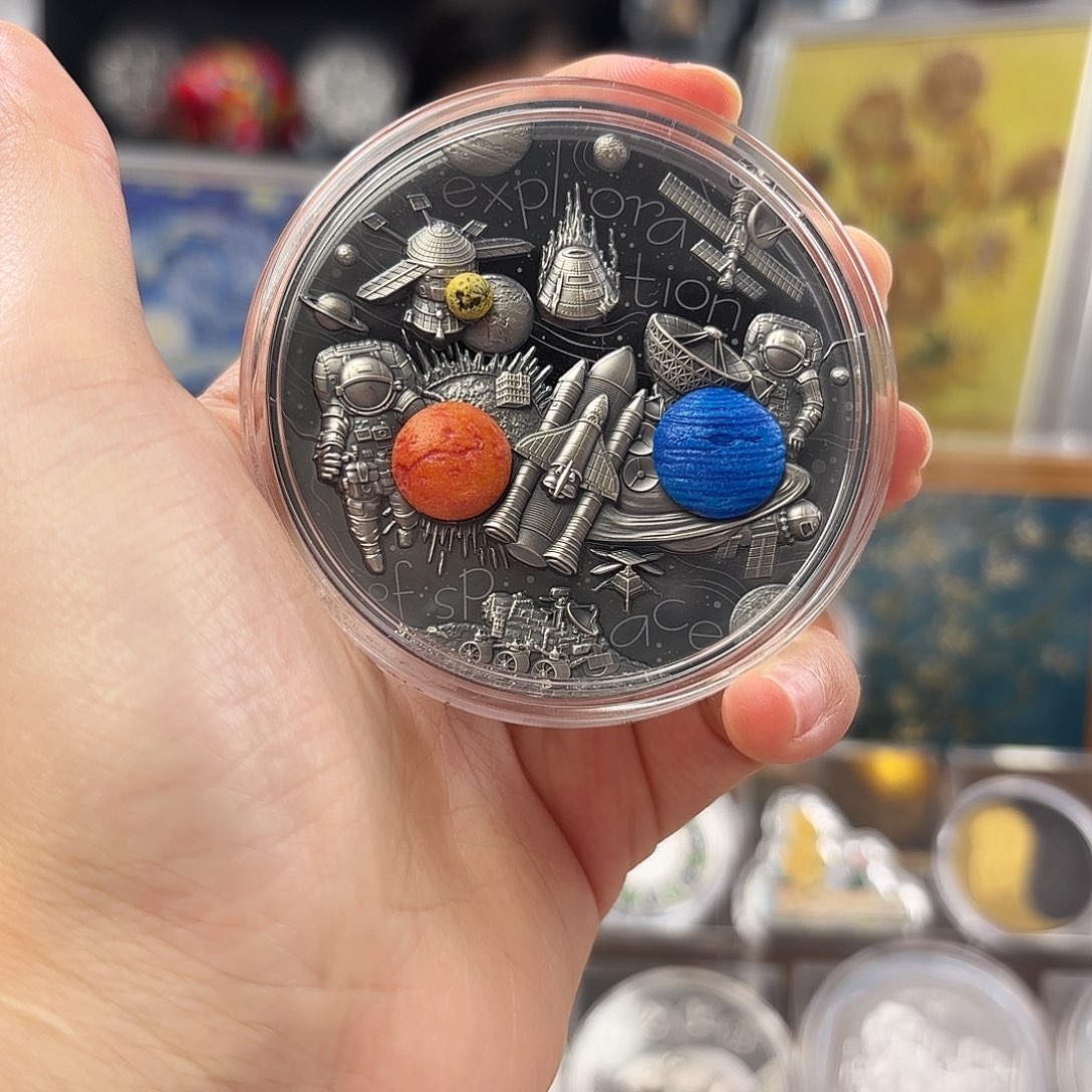 纯银涂鸦艺术之太空探索银币2022年