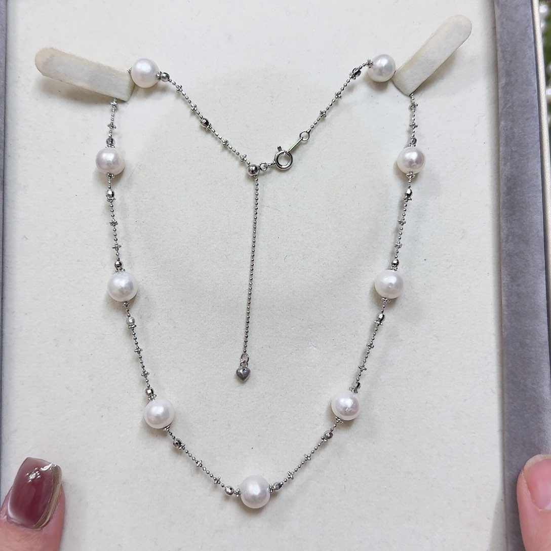 淡水珍珠颈饰银S925镶嵌