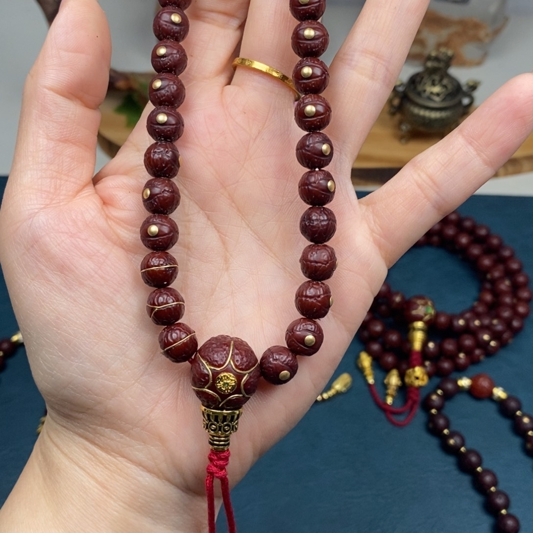 凤眼菩提手串手持金钉三眼8.8