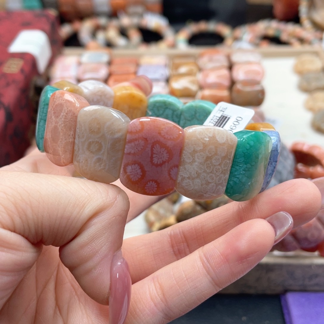 硅化珊瑚（珊瑚玉）手链未镶嵌悦*769