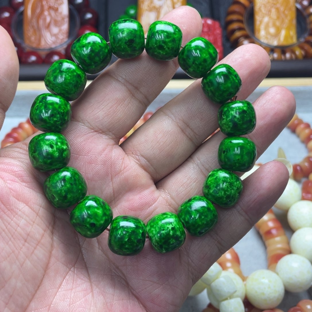 勇***前鹿骨手串/手链1.4老型绿色