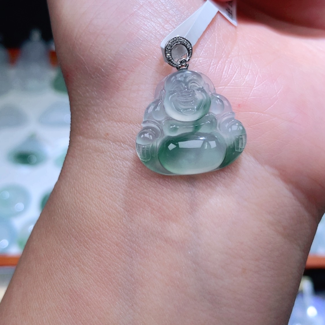 【闪购商品】翡翠颈饰18K金镶嵌佛公