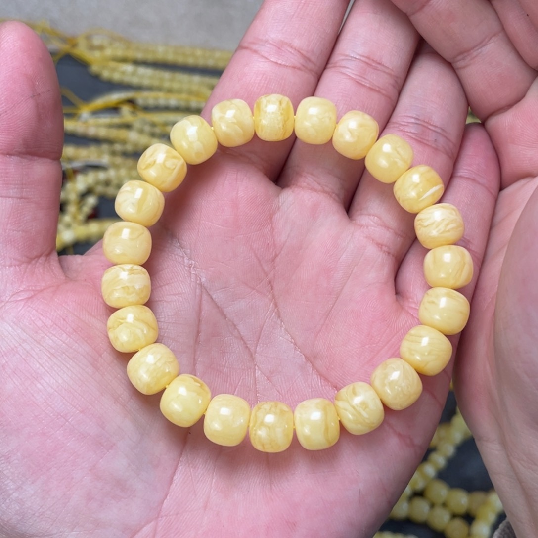 蜜蜡裸石未镶嵌旅*蜜蜡手串10.2mm