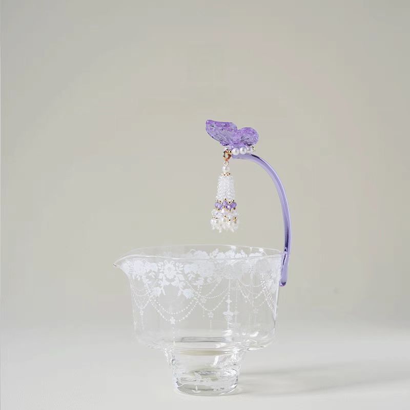 国潮蝶栖海棠提手提篮公道杯茶道禅意分茶器茶海公杯匀杯