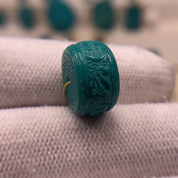 未镶嵌绿松石珠宝奇石六字箴言扣子14mmAA810