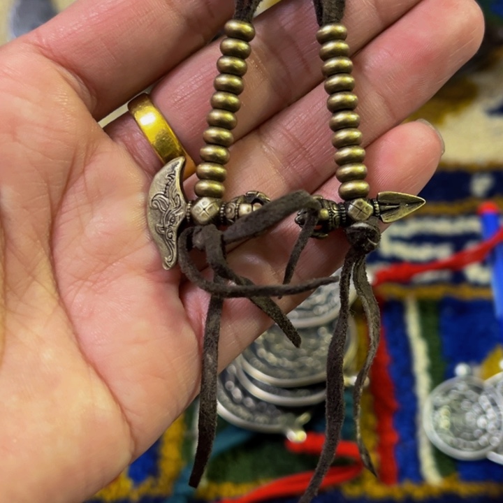 铜星月菩提吊坠项链