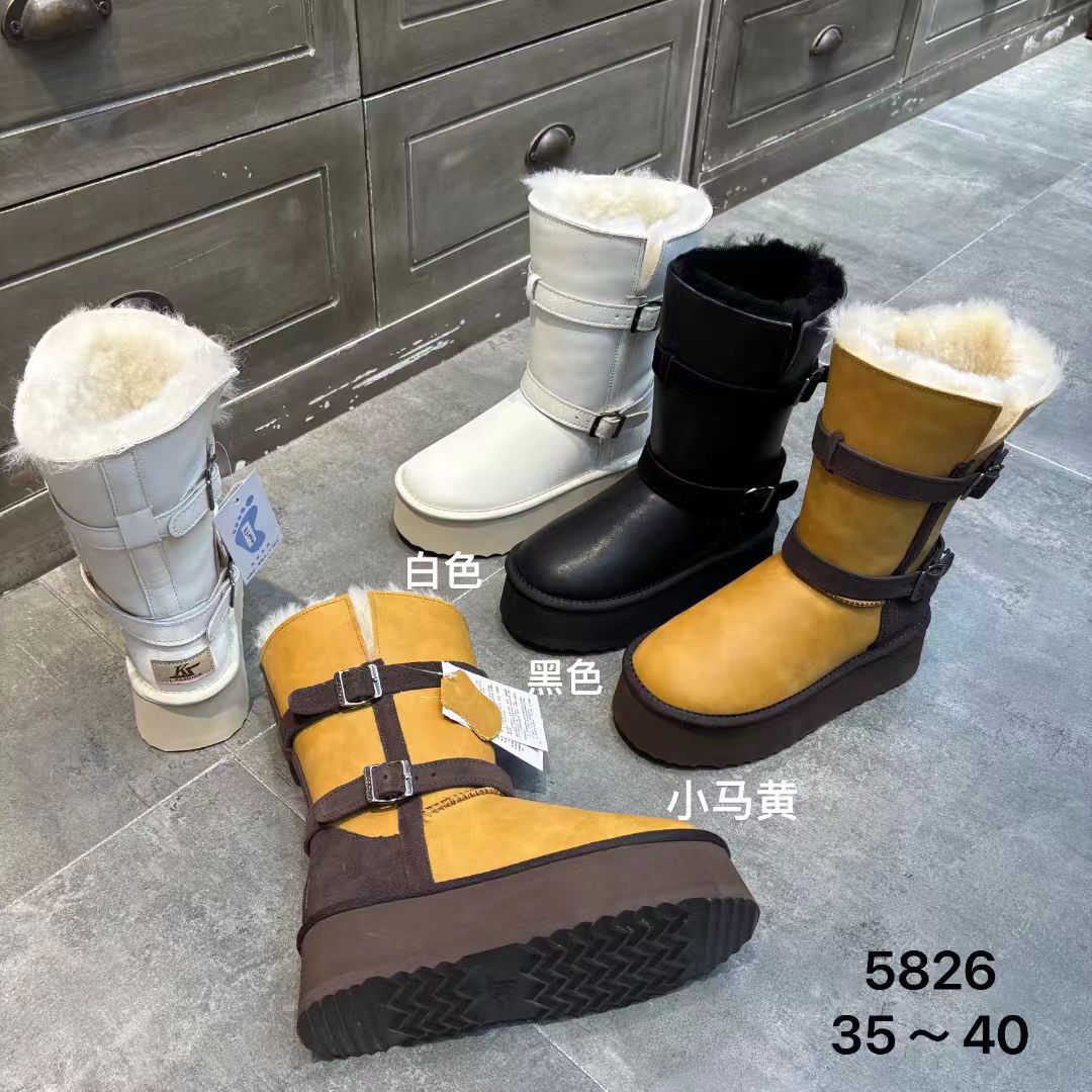 高筒蒙古雪地靴女2025冬季新款厚底加绒加厚中长筒雪地棉靴子棉鞋