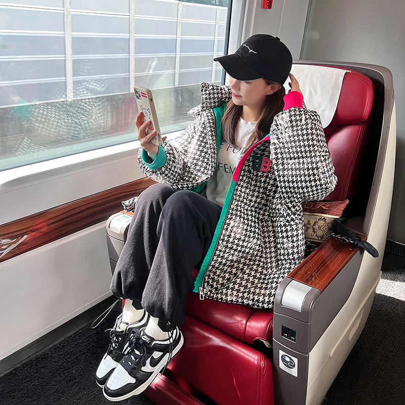 棉服女冬季2024新款爆款印花连帽冬装外套加厚棉袄今年流行棉衣厚
