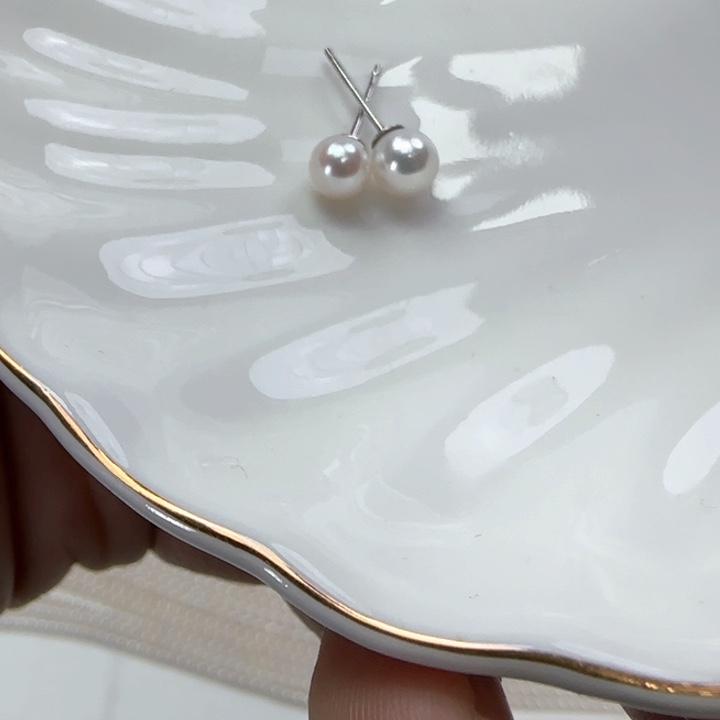 淡水珍珠耳饰银S925镶嵌