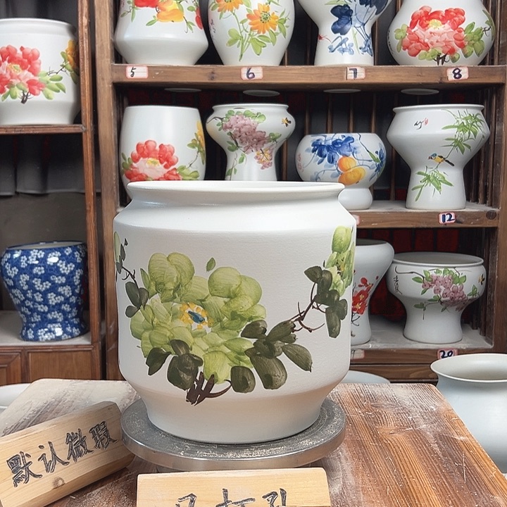 摆件电饭煲绿绿绿牡丹新款陶瓷陶瓷