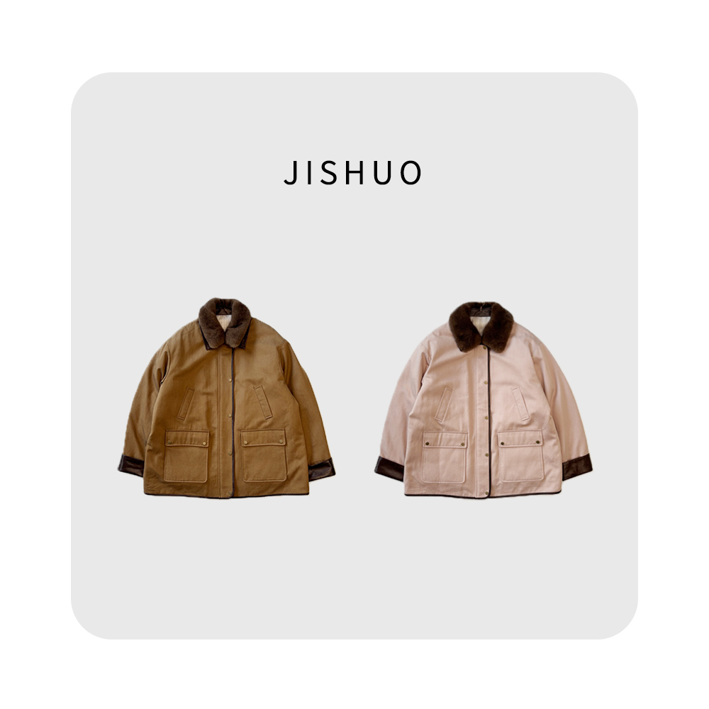 冬季韩版貂毛领设计派克服厚款羽绒服时尚口袋设计百搭保暖