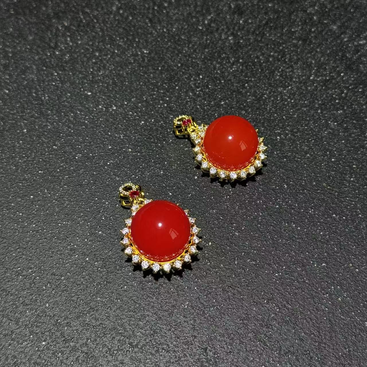 【祁恩水晶】冰红玛瑙吊坠DS121006—多样性发其一