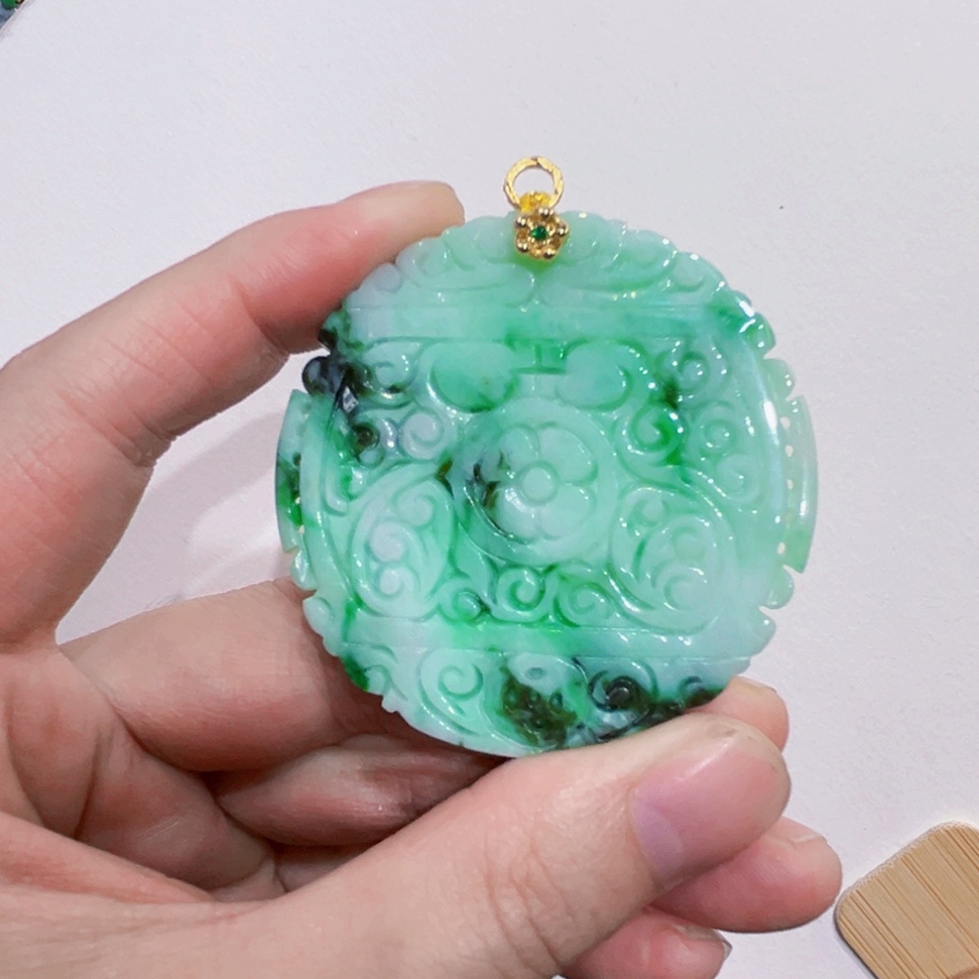 翡翠未镶嵌吊坠(赠链)代编织