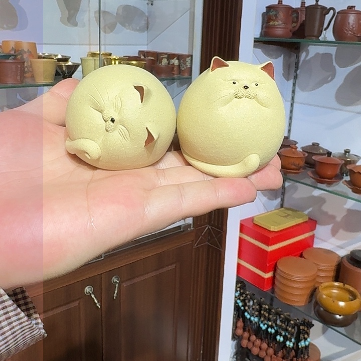 紫砂茶壶龙猫一对