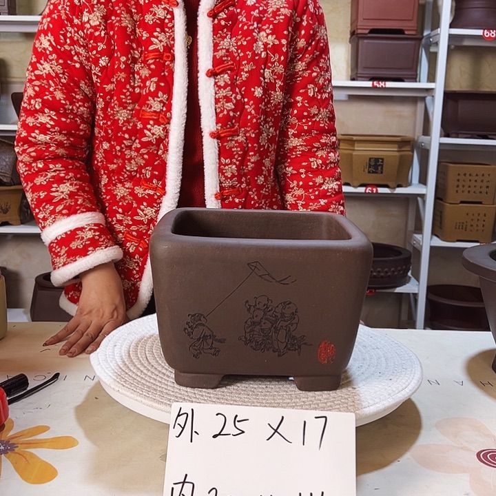 紫砂紫砂花盆呵呵