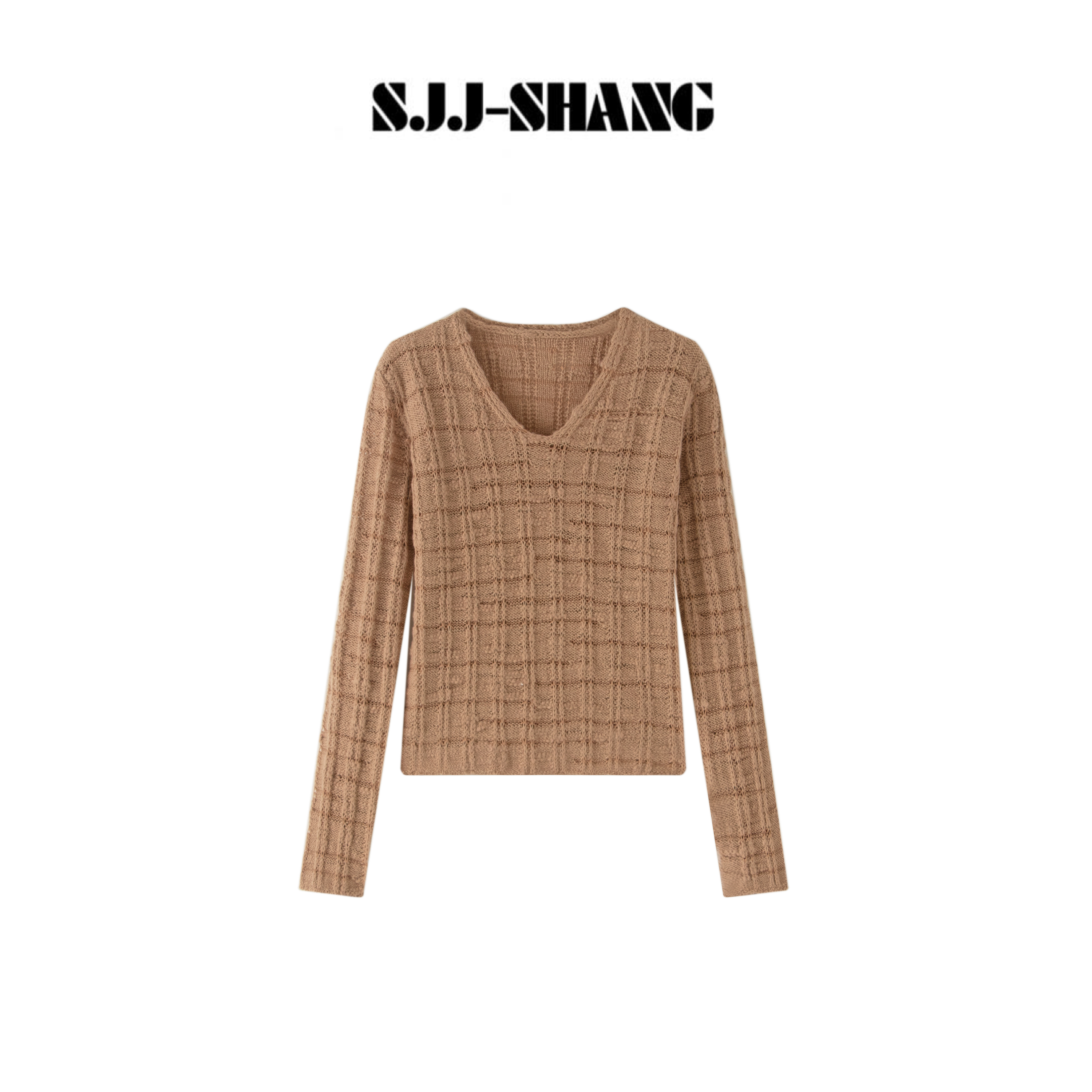 SJJ-SHANG【方块毛衣】进口100%美利奴羊毛大肚纱针织毛衫q135994p