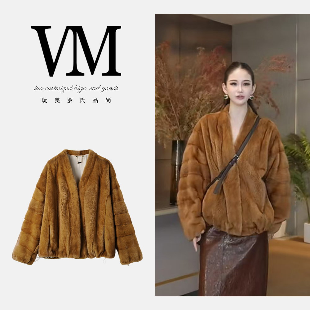 【暖金熠熠】水貂外套 都市光泽贵气保暖时尚XJ025557款