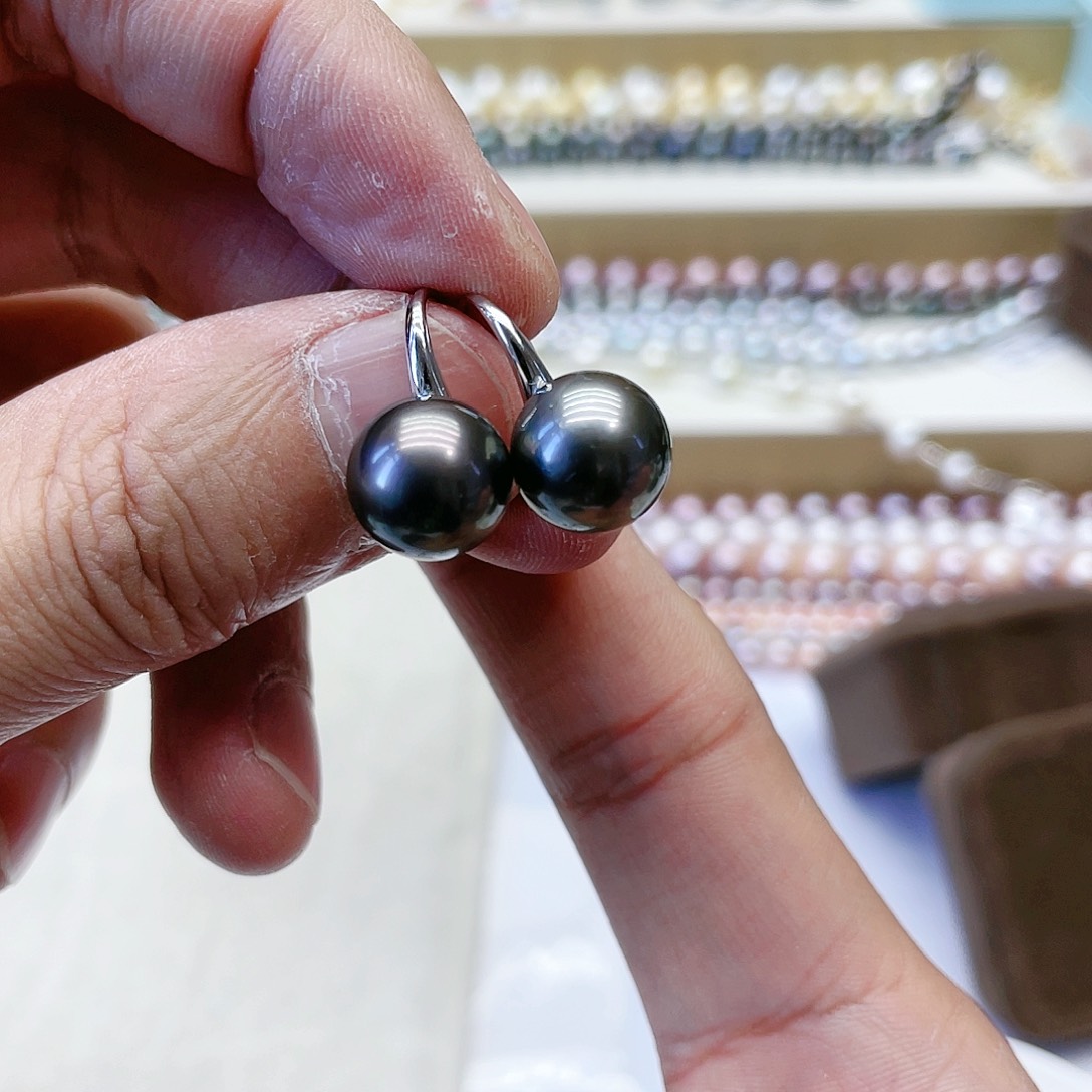 海水珍珠耳饰银S925镶嵌