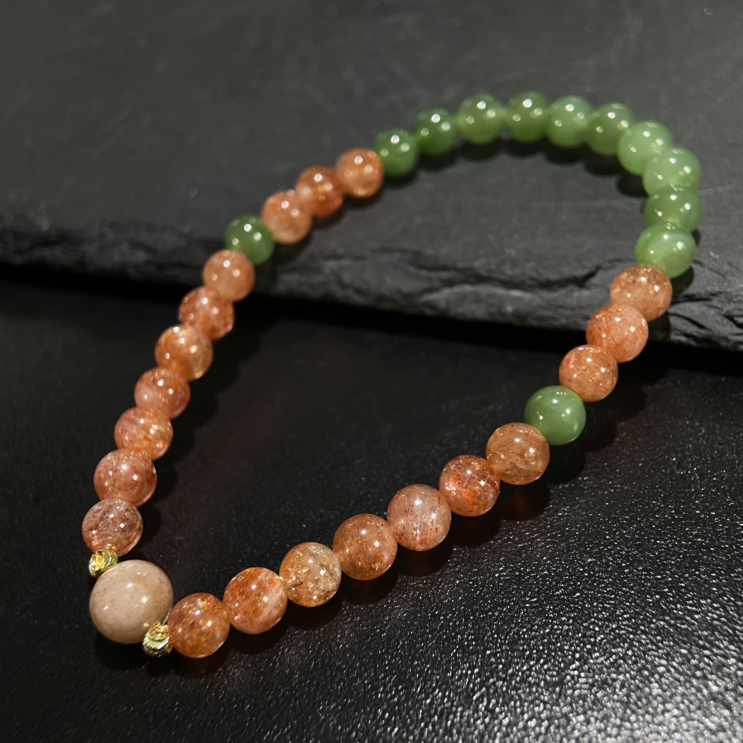 【点石成金】碧玉金太阳手串 KT25062217