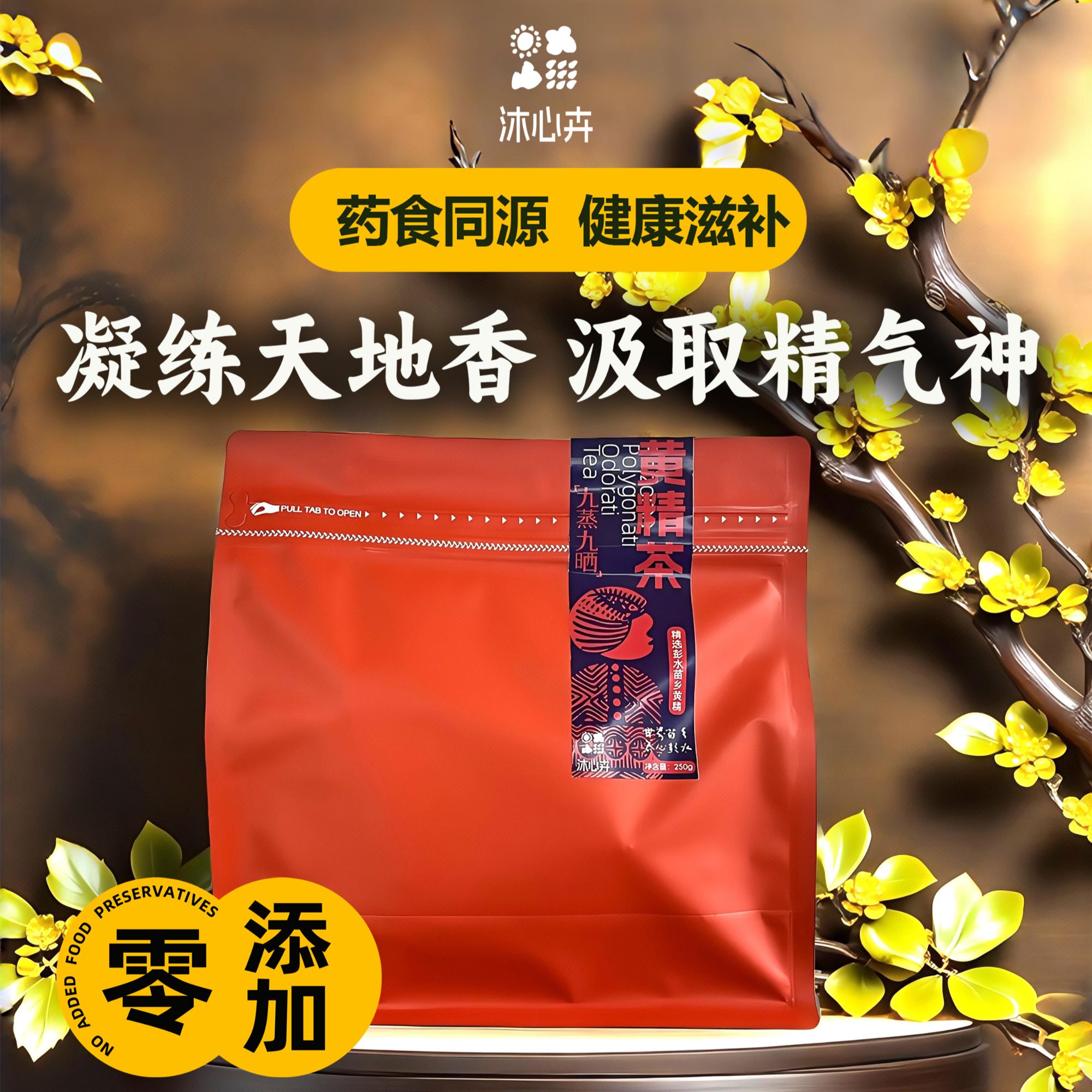 九蒸九晒仙人余粮黄精茶熬夜脱发无糖炖汤泡水