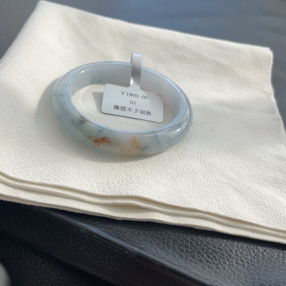 翡翠未镶嵌手镯纹51正圈