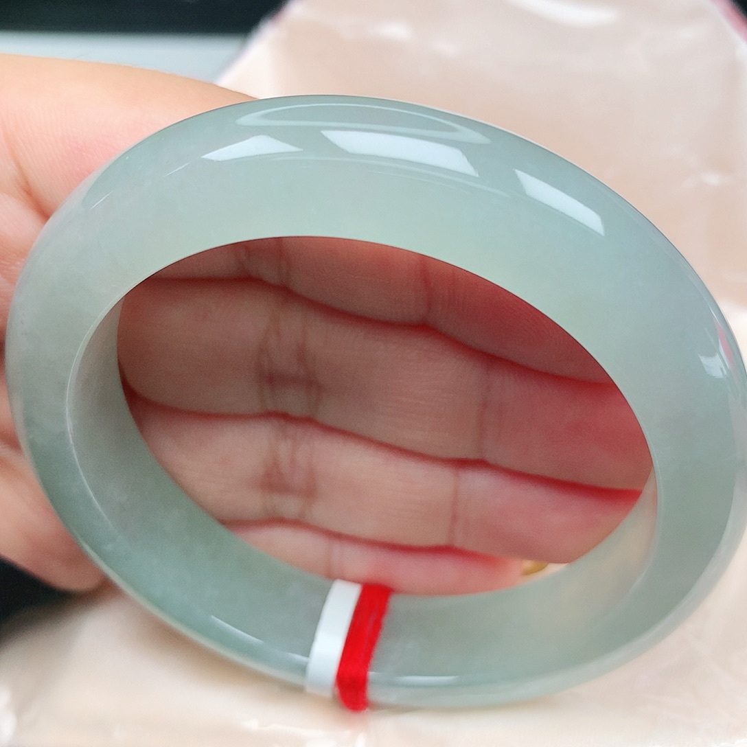 未镶嵌手镯翡翠19冰胶晴绿