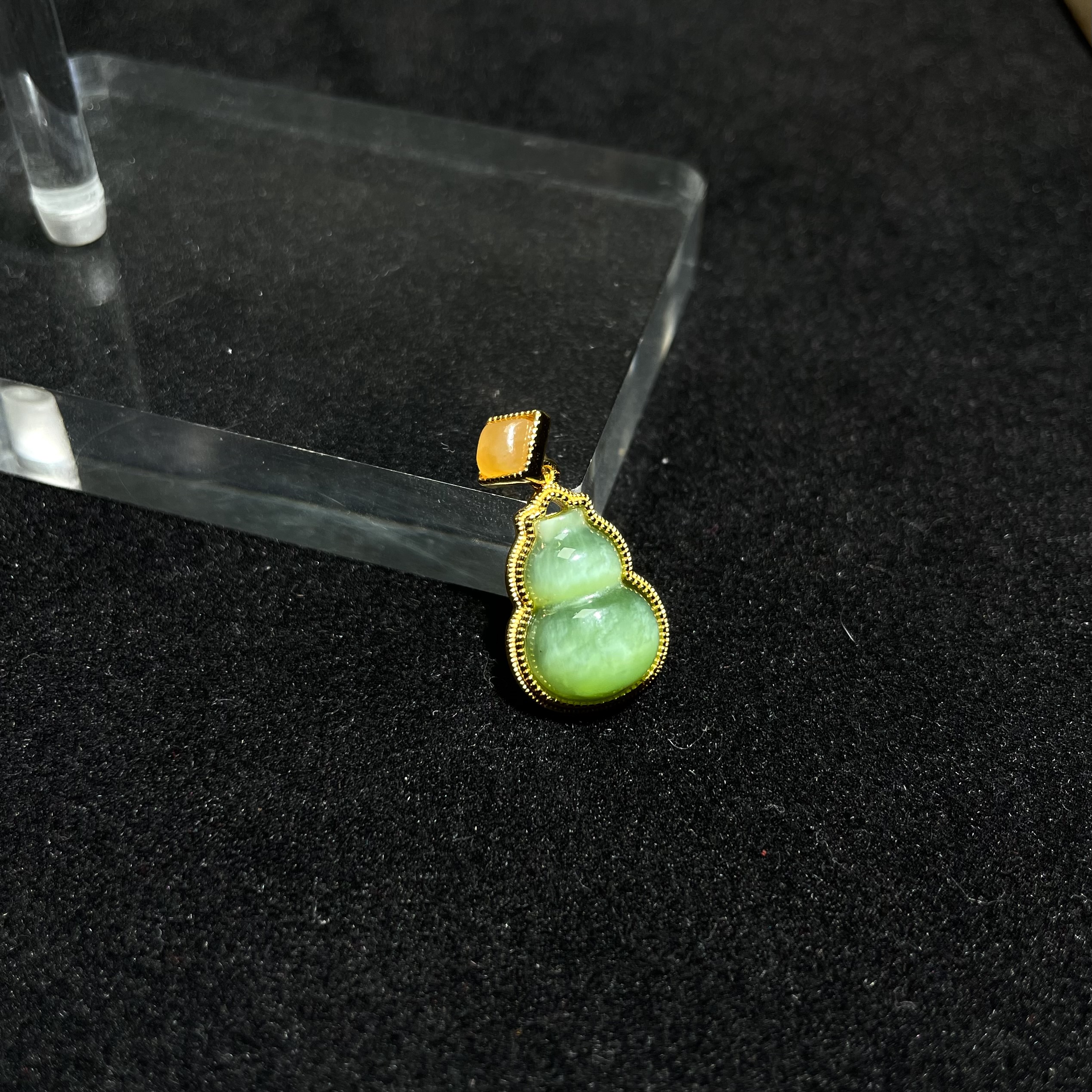 和田玉方糖碧玉葫芦吊坠s925 KT24111301