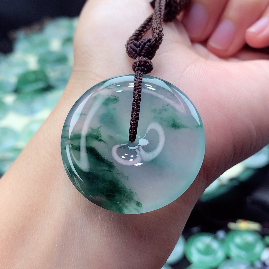 翡翠未镶嵌颈饰编号112-尺寸35/6