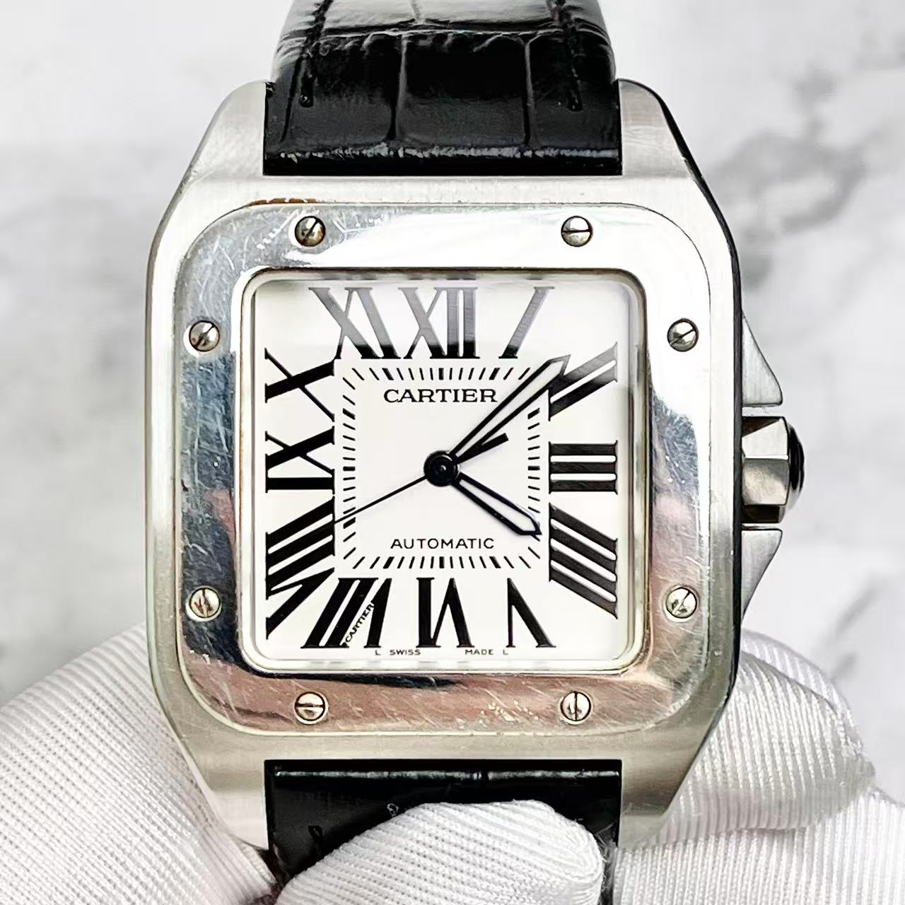95新 Cartier/卡地亚 卡地亚山度士系列W20073X8大号山度士腕表