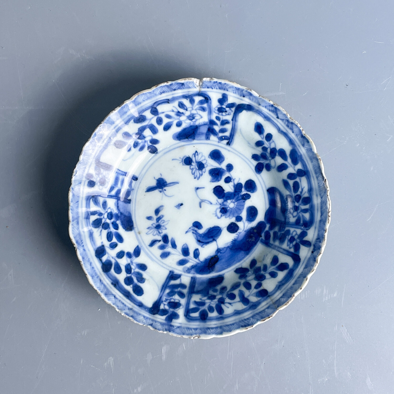 清康熙青花花卉纹小盘-M25KS000808