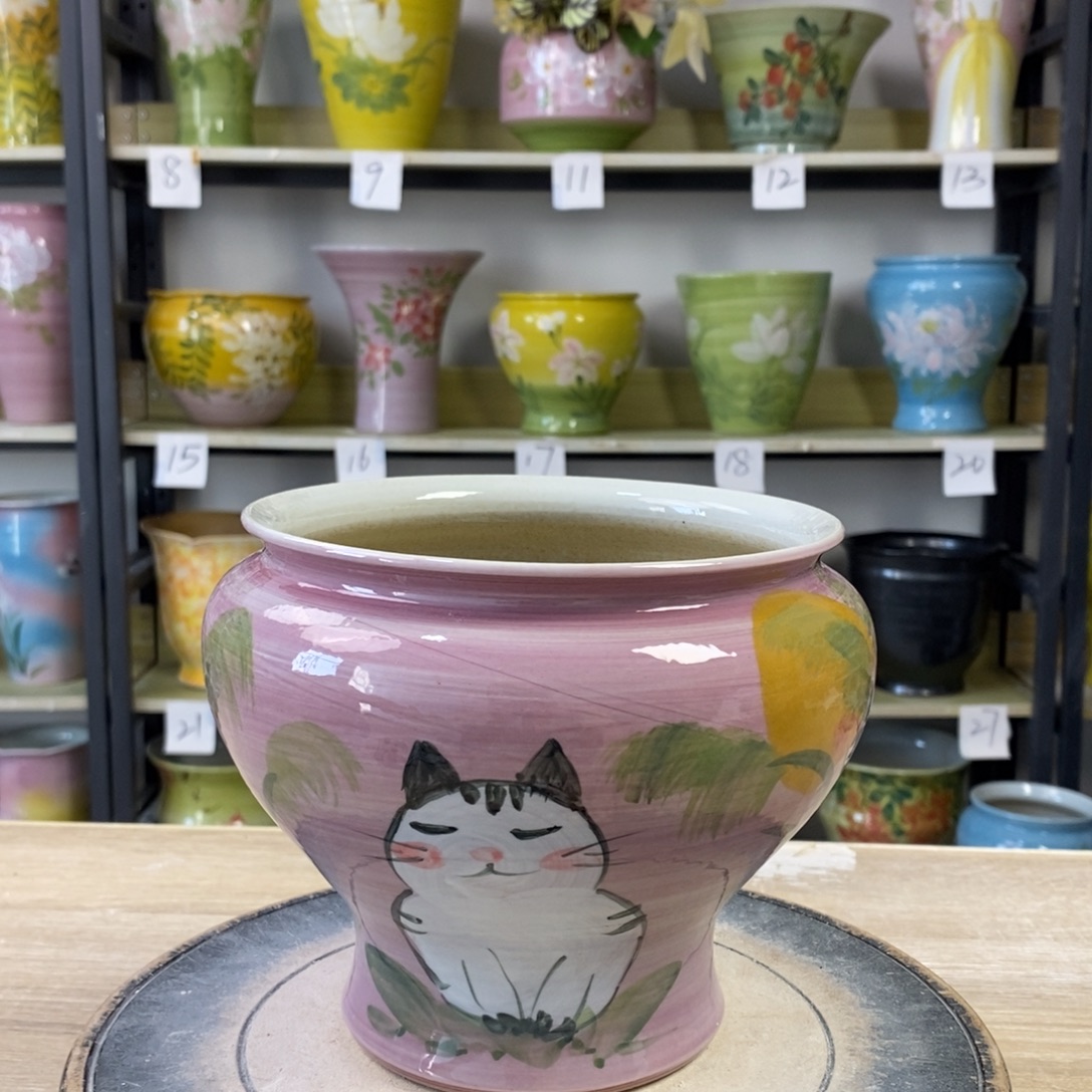 景德镇手工手绘陶瓷花盆