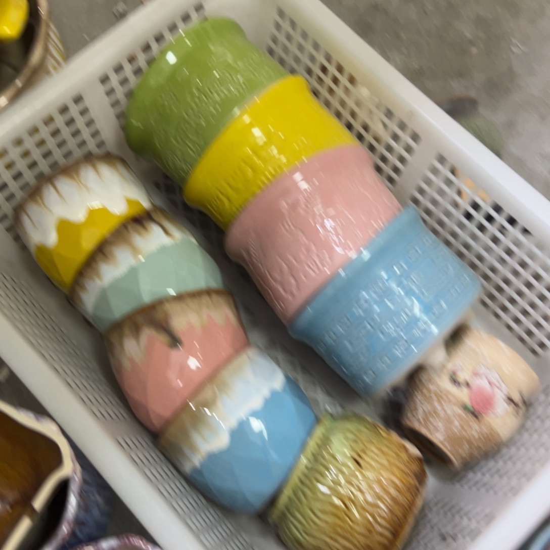 陶瓷花盆特价上新口7-12厘米粉微瑕