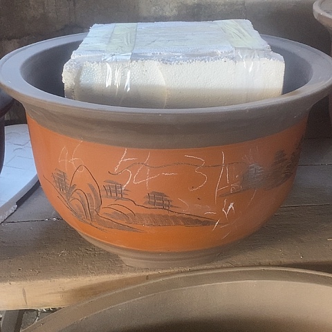 紫砂中国李新紫砂花盆，