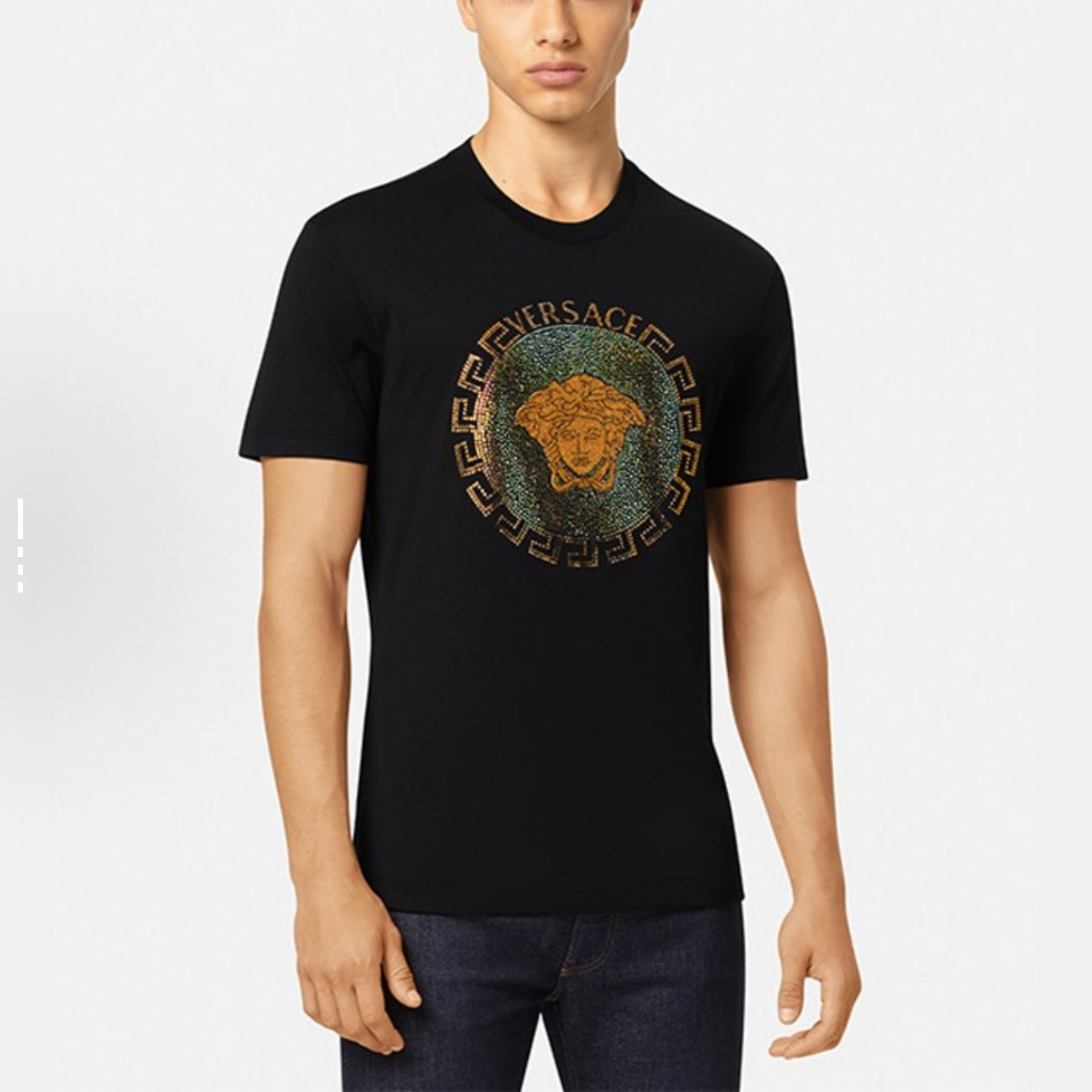 未使用 VERSACE/范思哲 【澳门小叶子专属】男士镶钻短袖