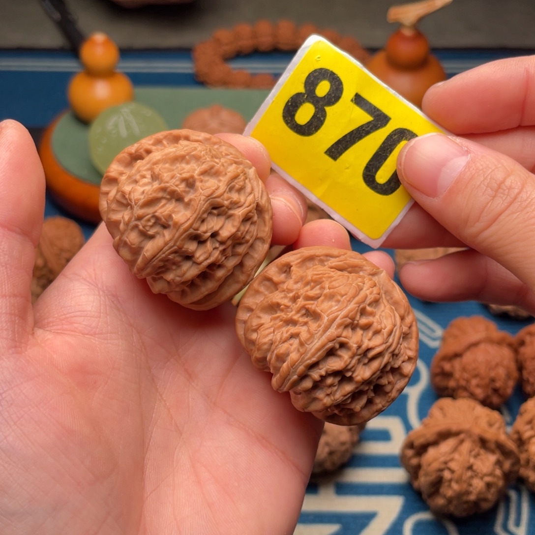 『***』文玩核桃把件41全品白狮子870号